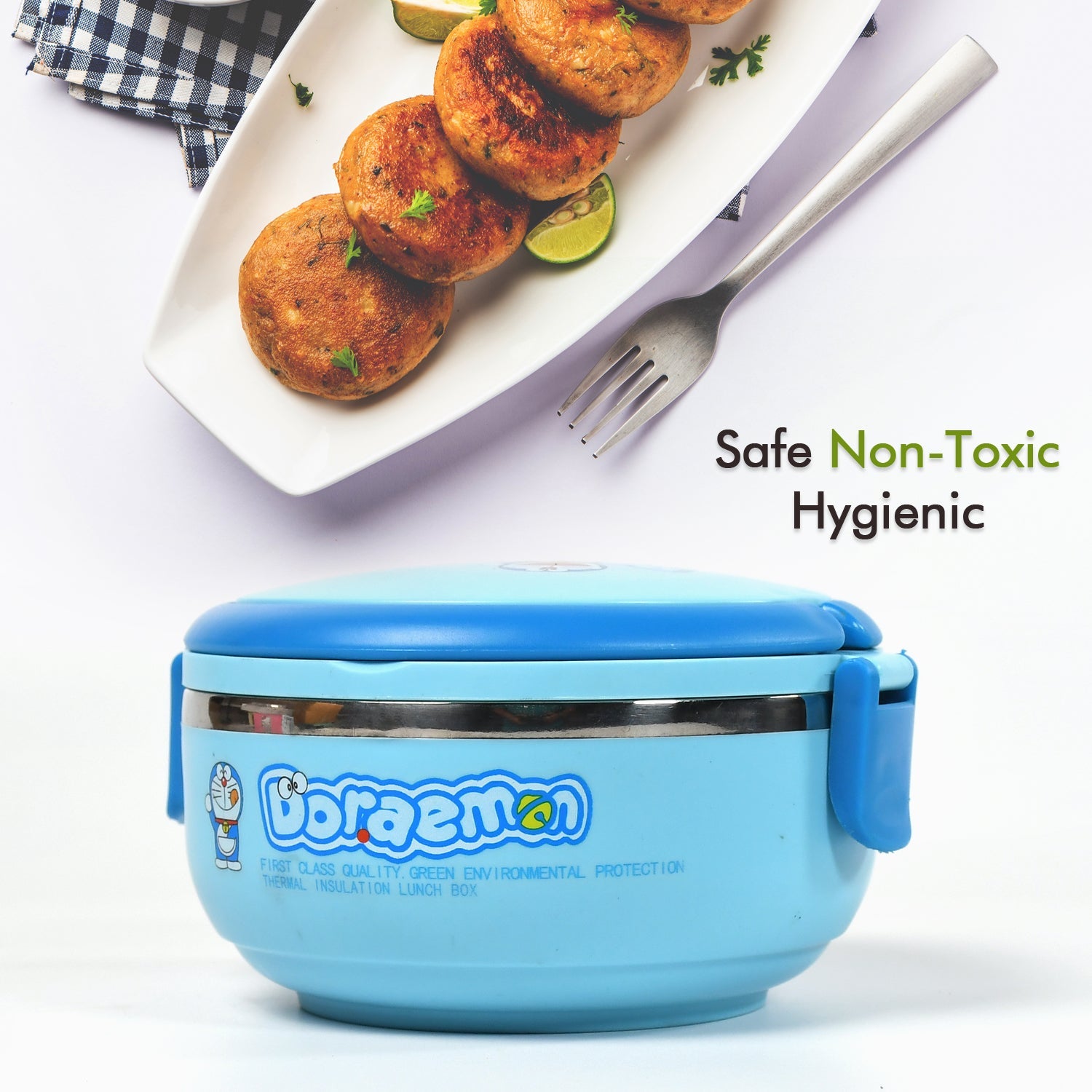 2874A Single Layer Doraemon Steel Lunch Box High Quality Premium Lunch Box For Office & School Use DeoDap 2874A Single Layer Doraemon Steel Lunch Box High Quality Premium Lunch Box For Office & School Use DeoDap